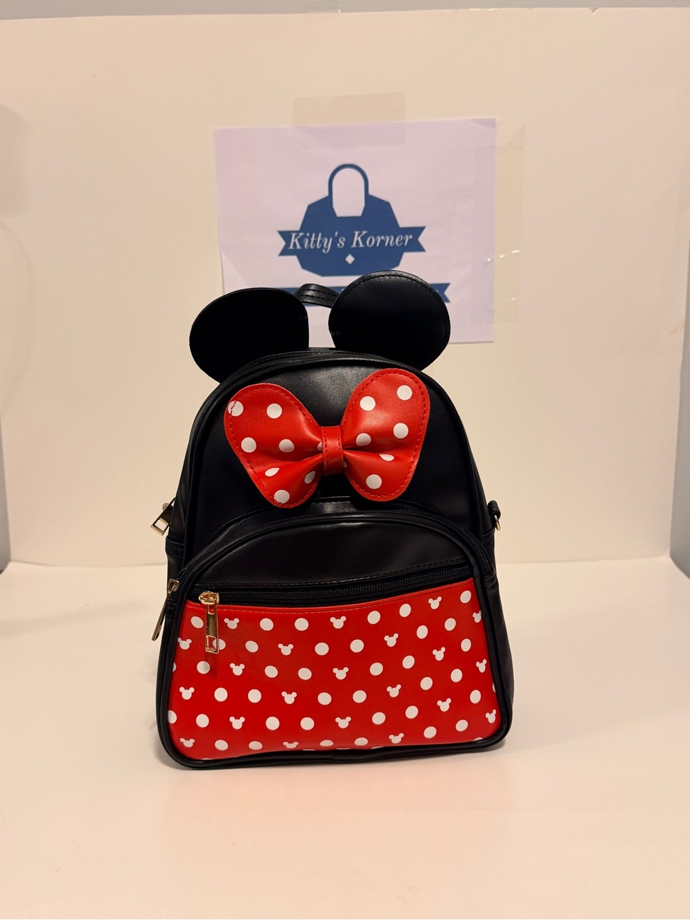 NWT Black & Red Minnie Bow Backpack -